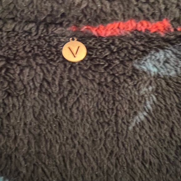 Lane Bryant Livi Active half zip black fleece rose floral jacket - size 14/16 - Picture 7 of 9